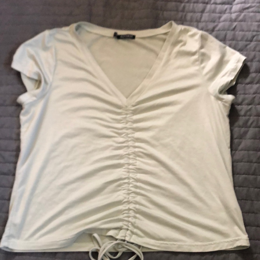 Women’s cinch front shirt. Sz M (small) light green